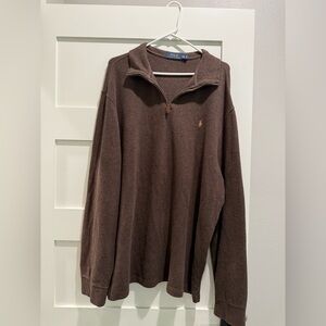 Polo Men’s Brown Quarter-Zip Pullover